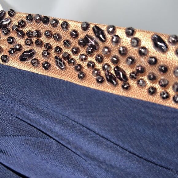 Xscape Strapless Beaded Maxi Dress with Fishtail Train Women size 4 - Picture 9 of 16